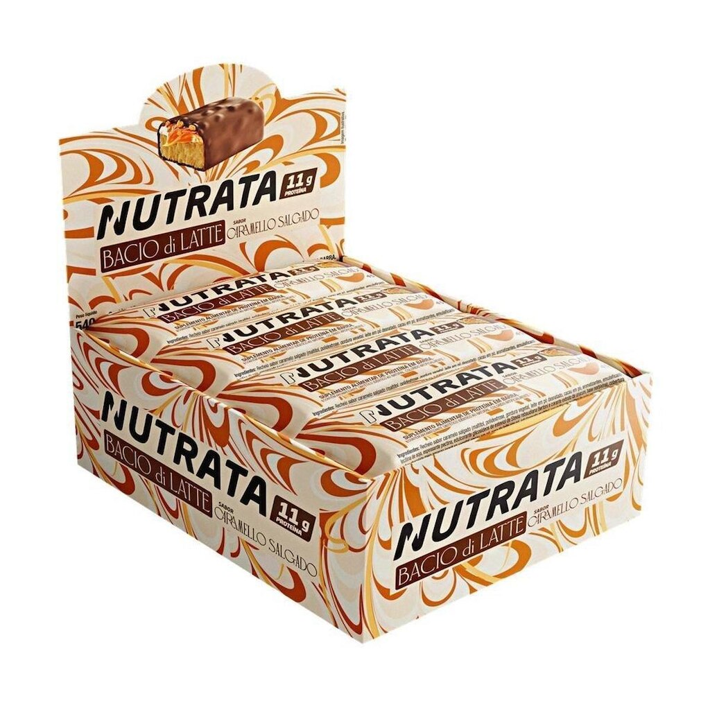 Barra de Proteíca Caramelo Salgado 12 unidades de 45g Nutrata