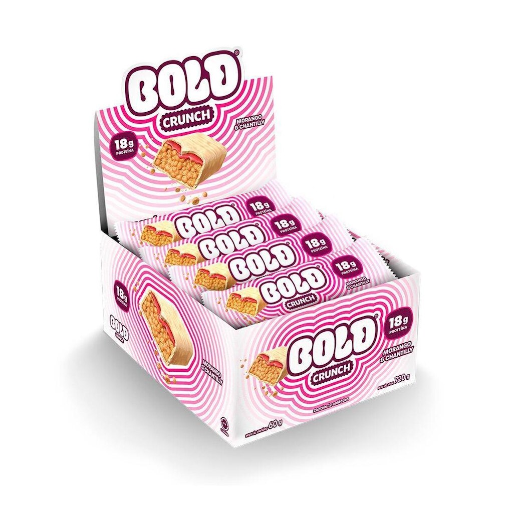 BARRA DE PROTEINA BOLD CRUNCH MORANGO CHANTILLY