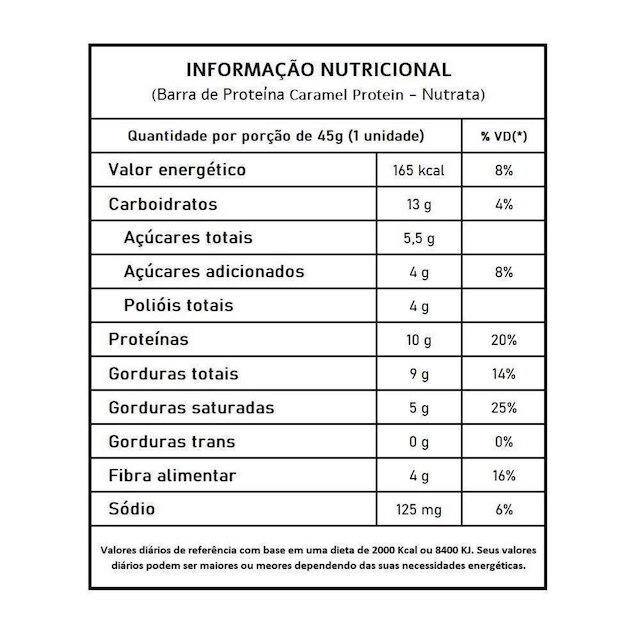 Barra de Proteína Dark Caramel Protein - Nutrata 12 un.