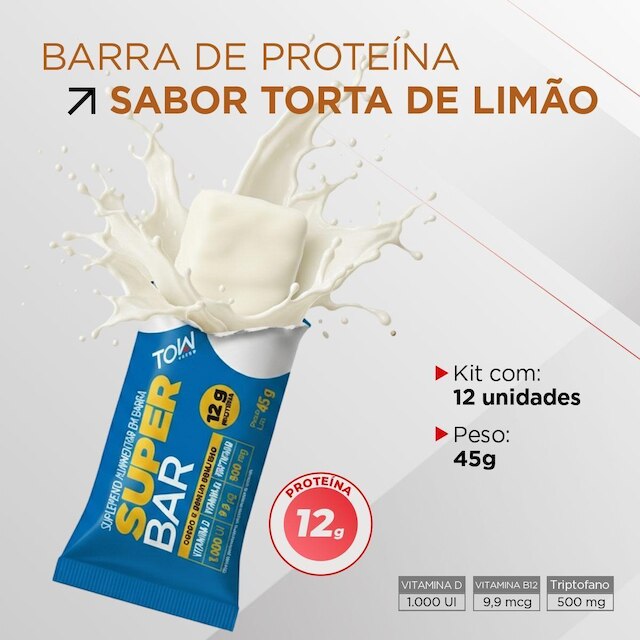Barra De Proteína Super Bar Leitinho 45G Topway Caixa 12 Un
