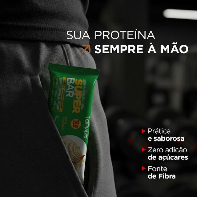 Barra De Proteína Super Bar Torta De Limão 45G Topway Kit 12