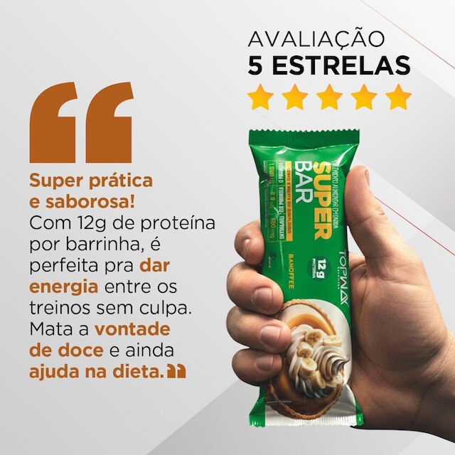 Barra De Proteína Super Bar Torta De Limão 45G Topway Kit 12