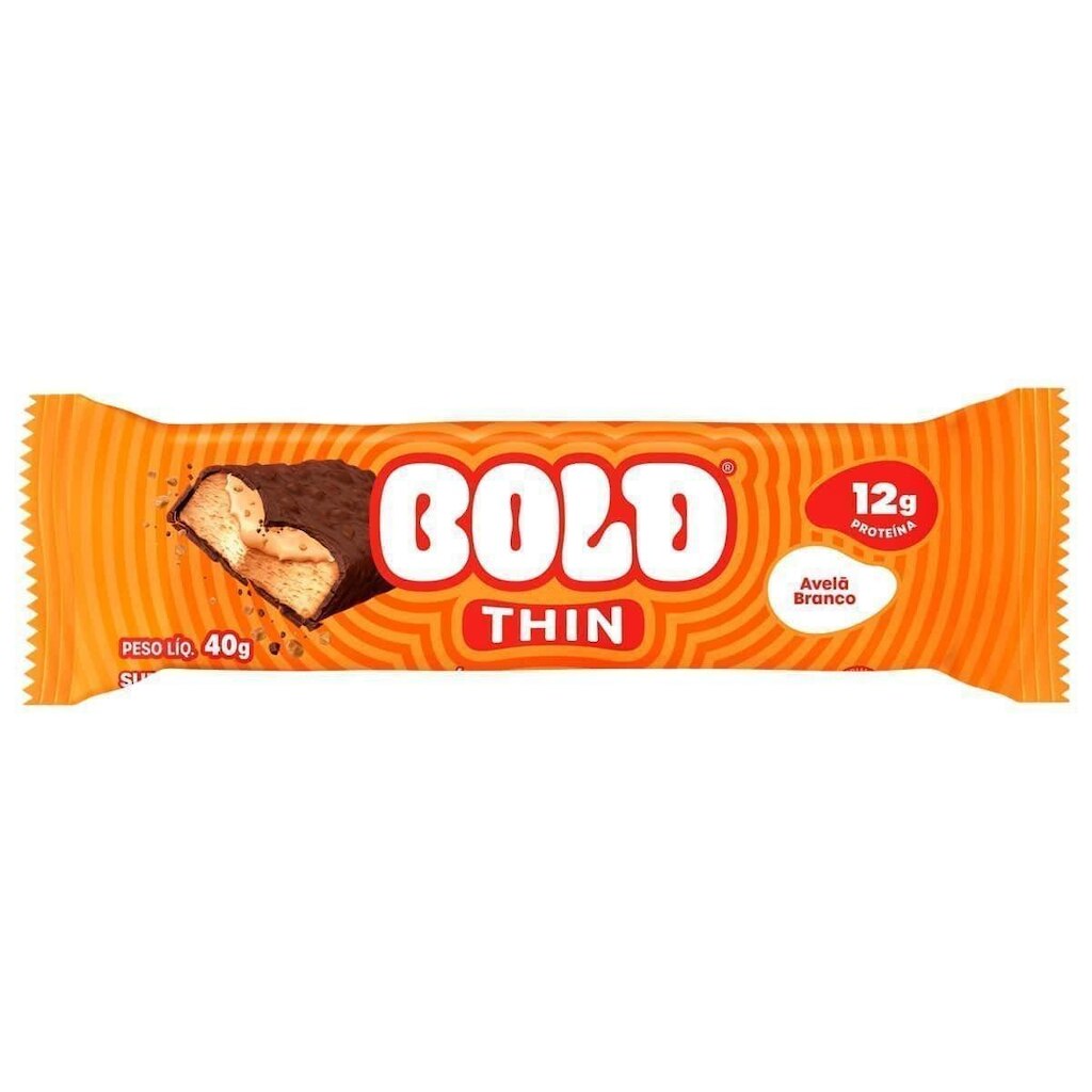 Barra de Proteina Thin - 1 Unidade 40g Avelã Branco - Bold