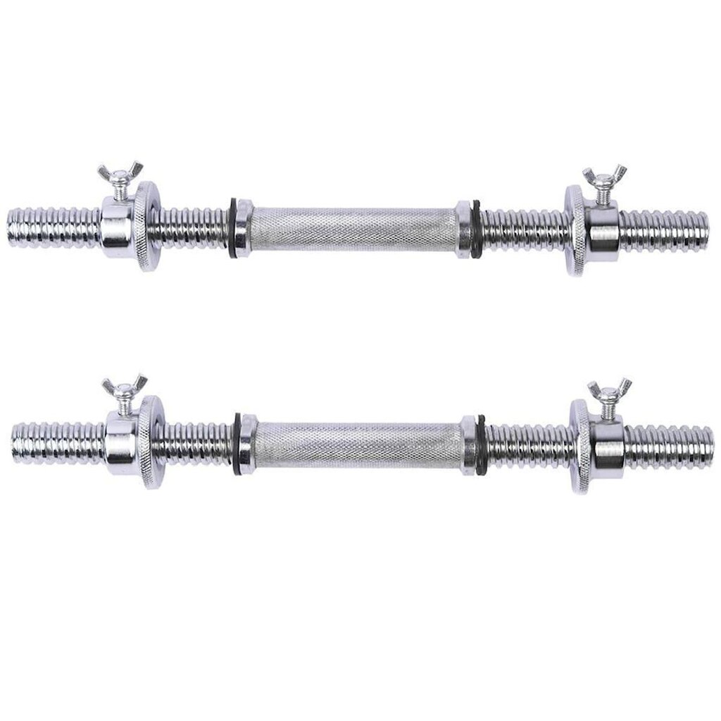 Barra Halter Maciça 40cm Recartilhada Com Rosca (Par) Yangfit