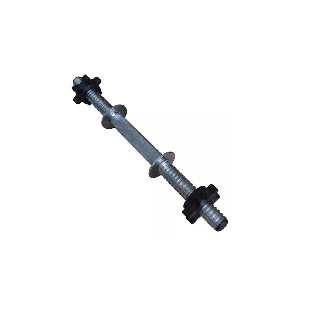 Barra Musculação Oca Rosqueada Cromada 40cm com Presilhas Yangfit