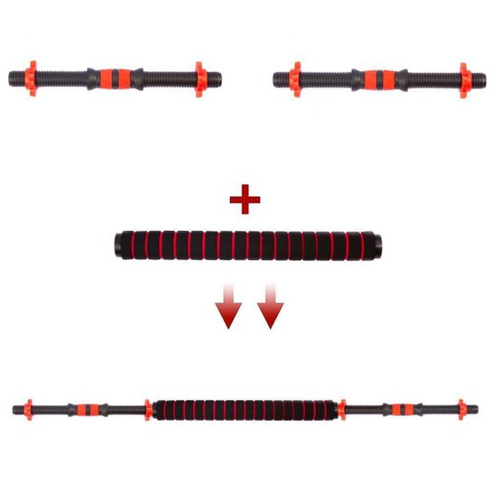 Barra Supino Halter com Rosca e Conector Kit 2 em 1 Yangfit