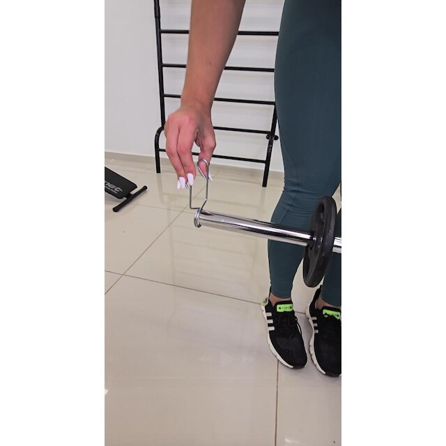 Barra W Maciça 1,20 Mt Com Presilhas Cromada Poli Sports