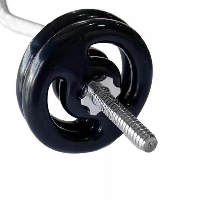 Barra W Musculação Maciça 120cm Cromada com Rosca Consport