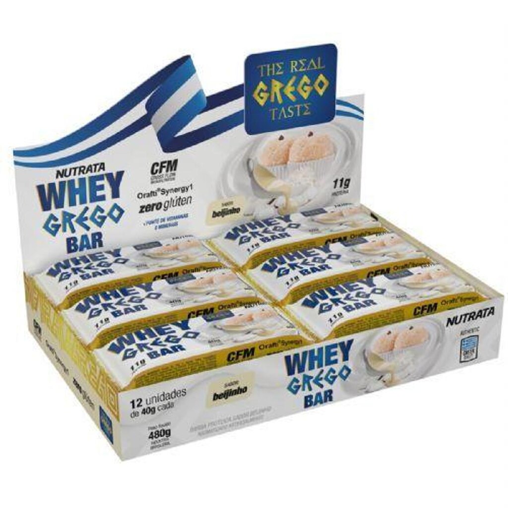 Barra Whey Grego Bar  12 Unidades de 40g   Nutrata