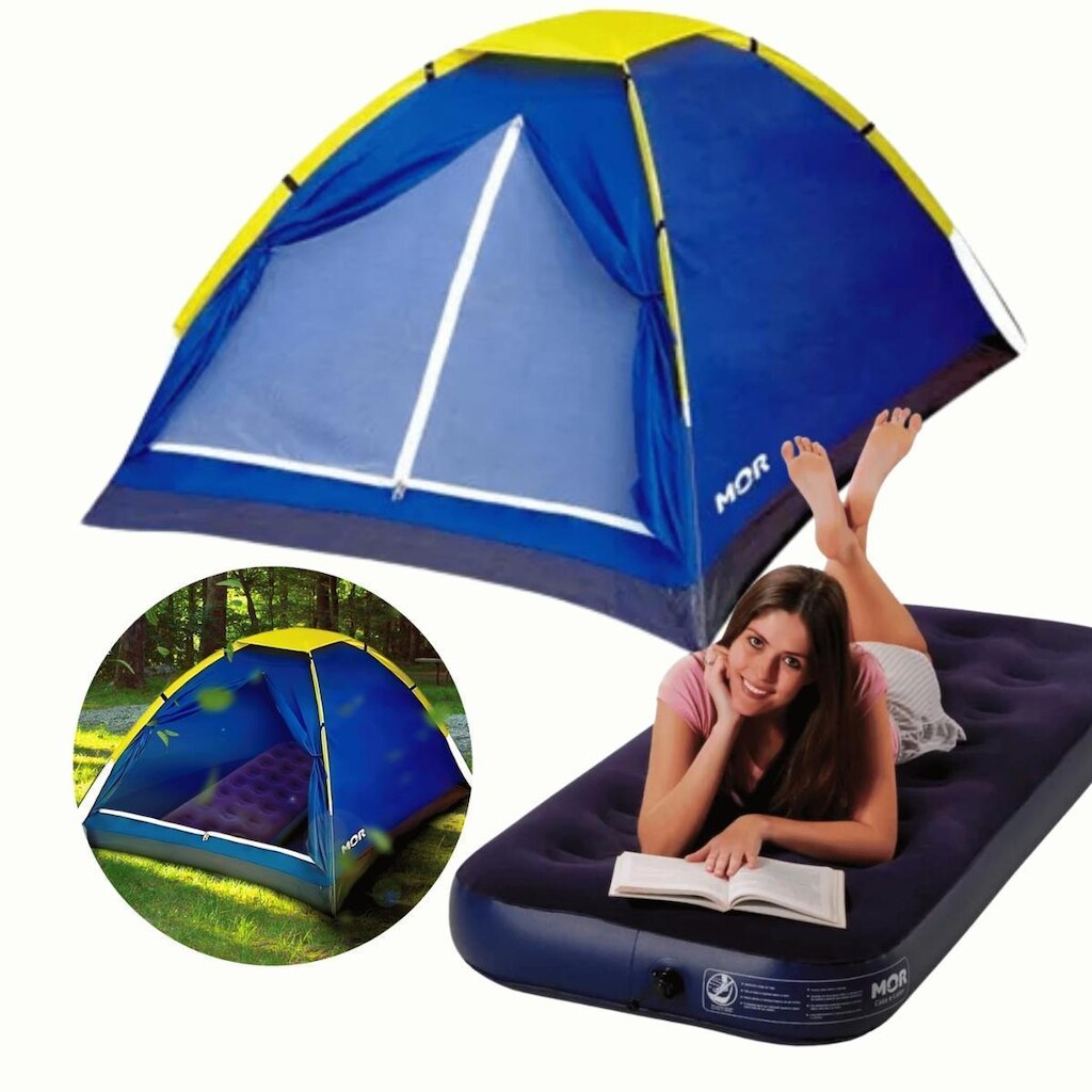 Barraca Camping Mor Iglu Life 2 pessoas e Colchão Solteiro Inflável
