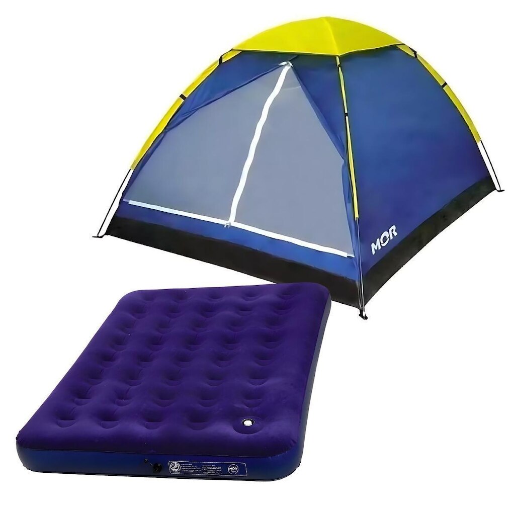 Barraca de Camping Mor iglu até 4 pessoas e Colchão de Casal inflável