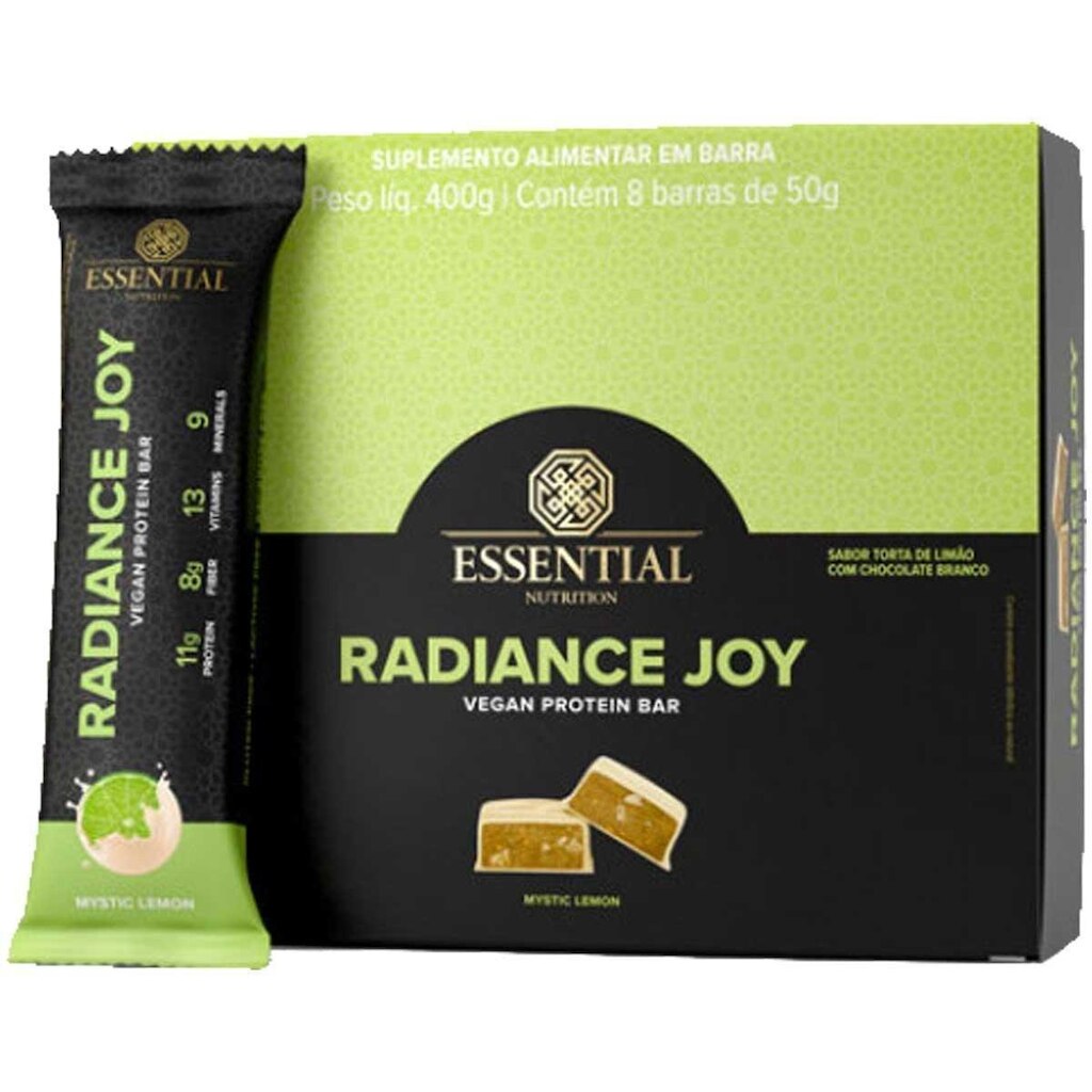 Barrinha de Proteina Radiance Joy Vegan Essential Limão