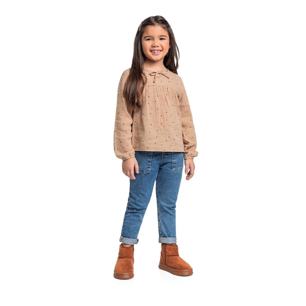 Bata de Manga Longa em Algodão para Menina Quimby