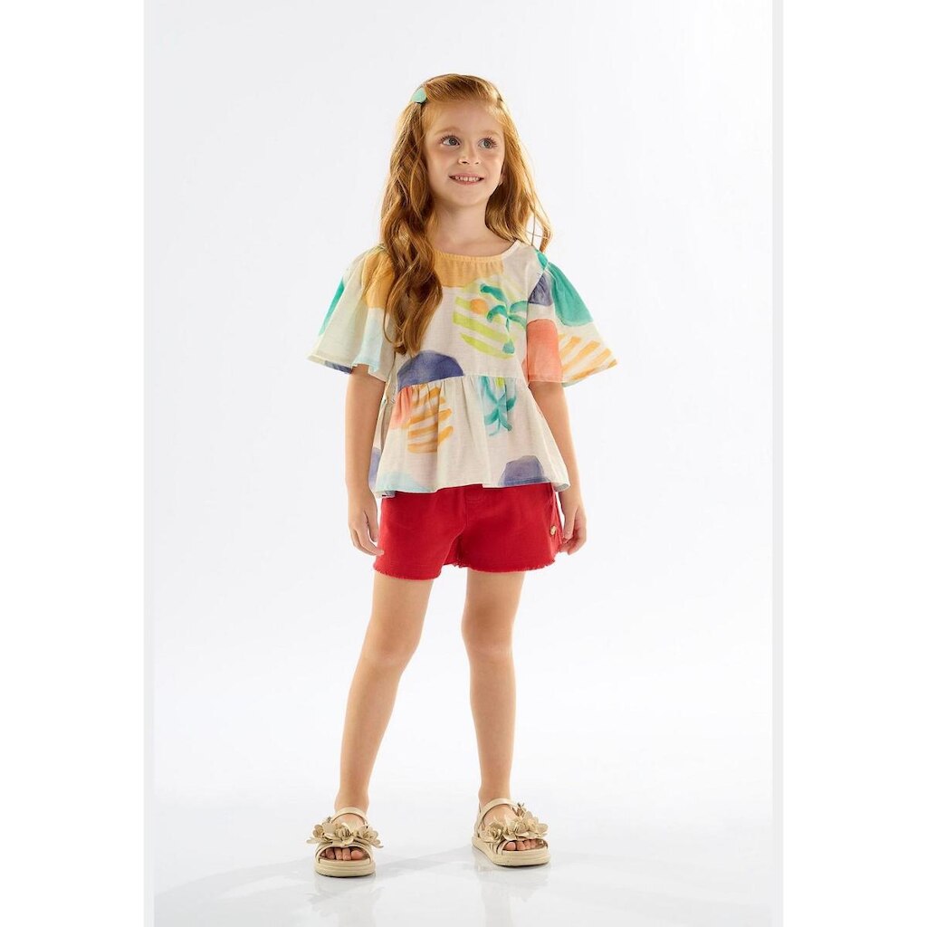 Bata Infantil para Menina em Viscose e Linho Up Baby