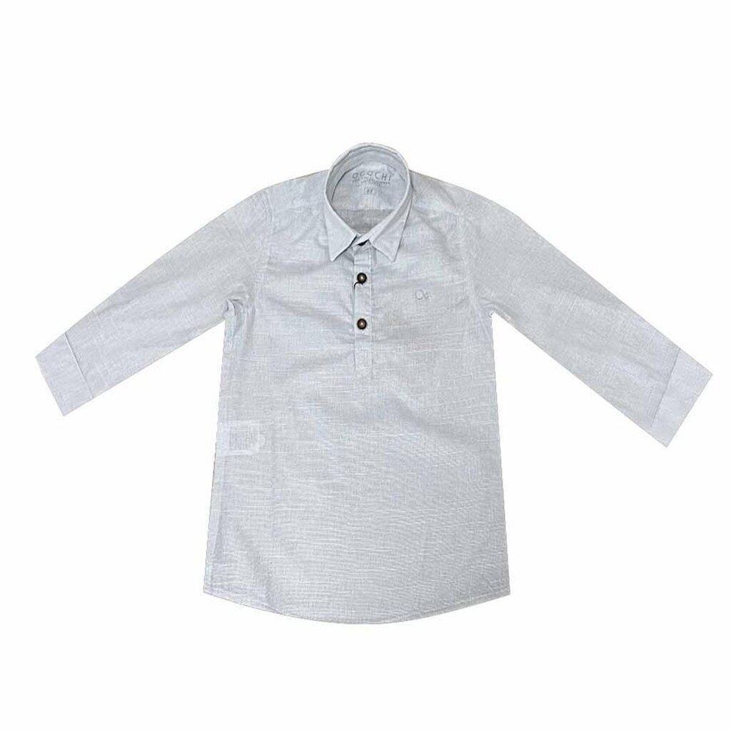 Bata Ogochi Infantil Manga Longa Azul Claro