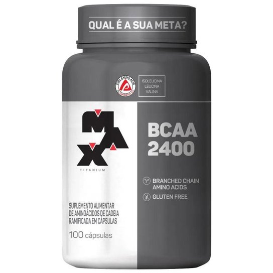 BCAA 2400 100 Capsulas Max Titanium L-Leucina L-Isoleucina - Incolor Menor preço em BCAA 2400 100 Capsulas Max Titanium L-Leucina L-Isoleucina - Incolor