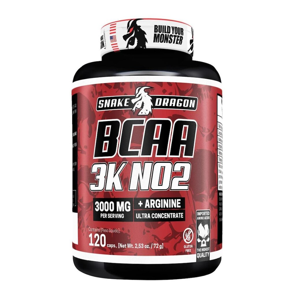 BCAA 3K NO2 Arginina Snake Dragon 120 Cápsulas