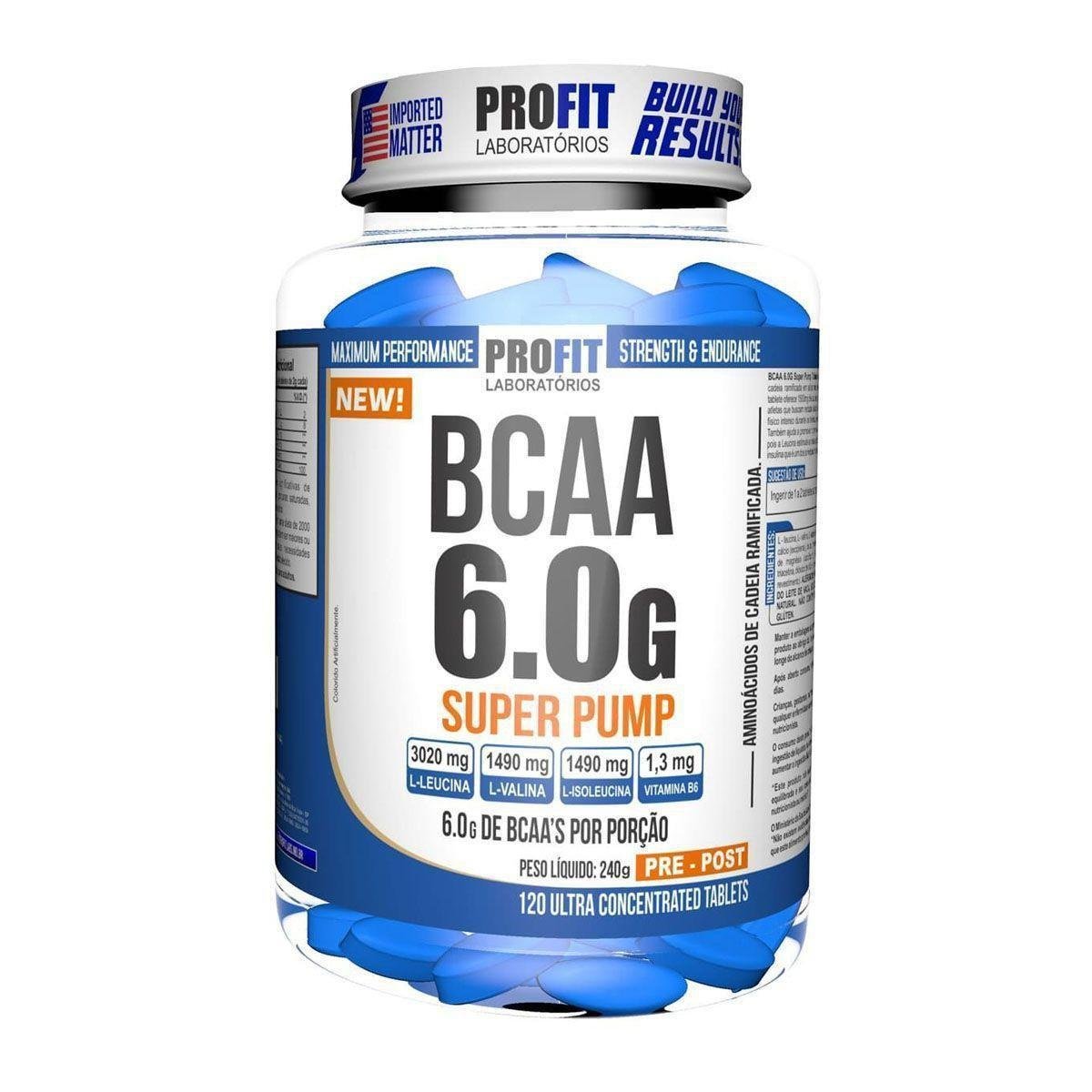 BCAA 6.0 Super Pump 120 tabletes - ProFit Menor preço em BCAA 6.0 Super Pump 120 tabletes - ProFit