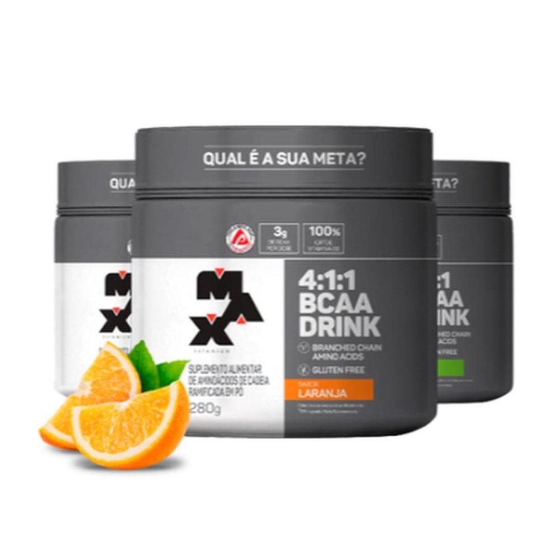 BCAA DRINK 411 280g LARANJA MAX TITANIUM Incolor Netshoes