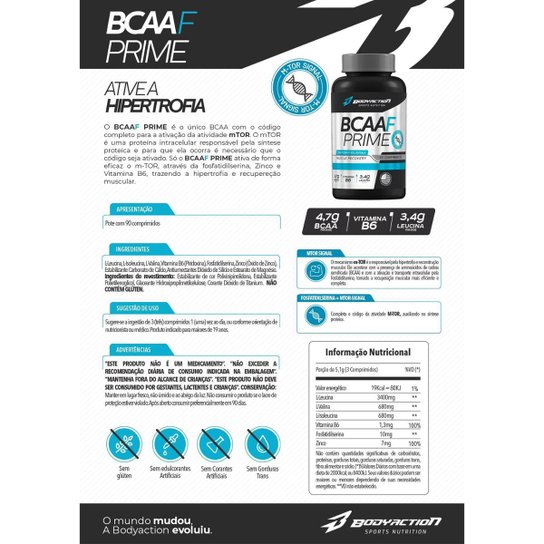 Bcaa-F Prime M Tor 90 Comprimidos Body Action -