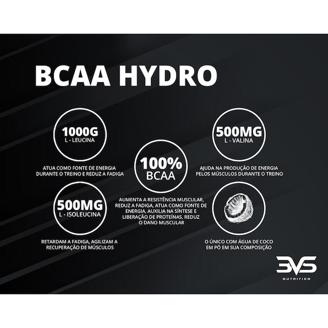 Bcaa Hydro 2:1:1 Concentrado Com 2000mg Por Dose 300g - Sabor: Laranja
