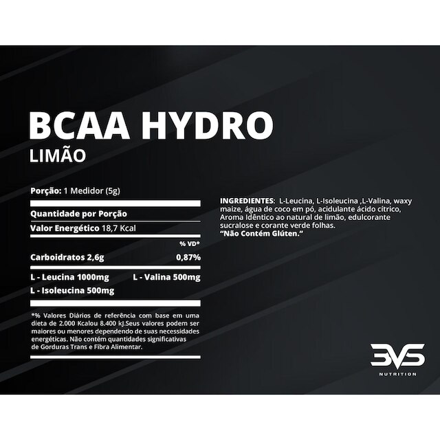 Bcaa Hydro 2:1:1 Concentrado Com 2000mg Por Dose 300g - Sabor: Laranja