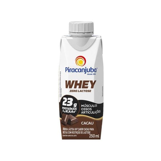 Bebida Láctea Piracanjuba Whey Cacau Zero Lactose - 250ml Menor preço em Bebida Láctea Piracanjuba Whey Cacau Zero Lactose - 250ml