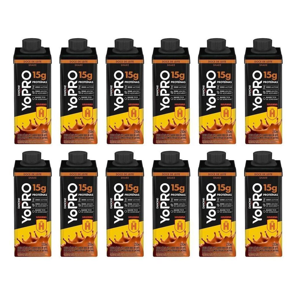 Bebida Láctea UHT com 15g de Proteínas Danone - YoPRO 250ml 12 Unidades