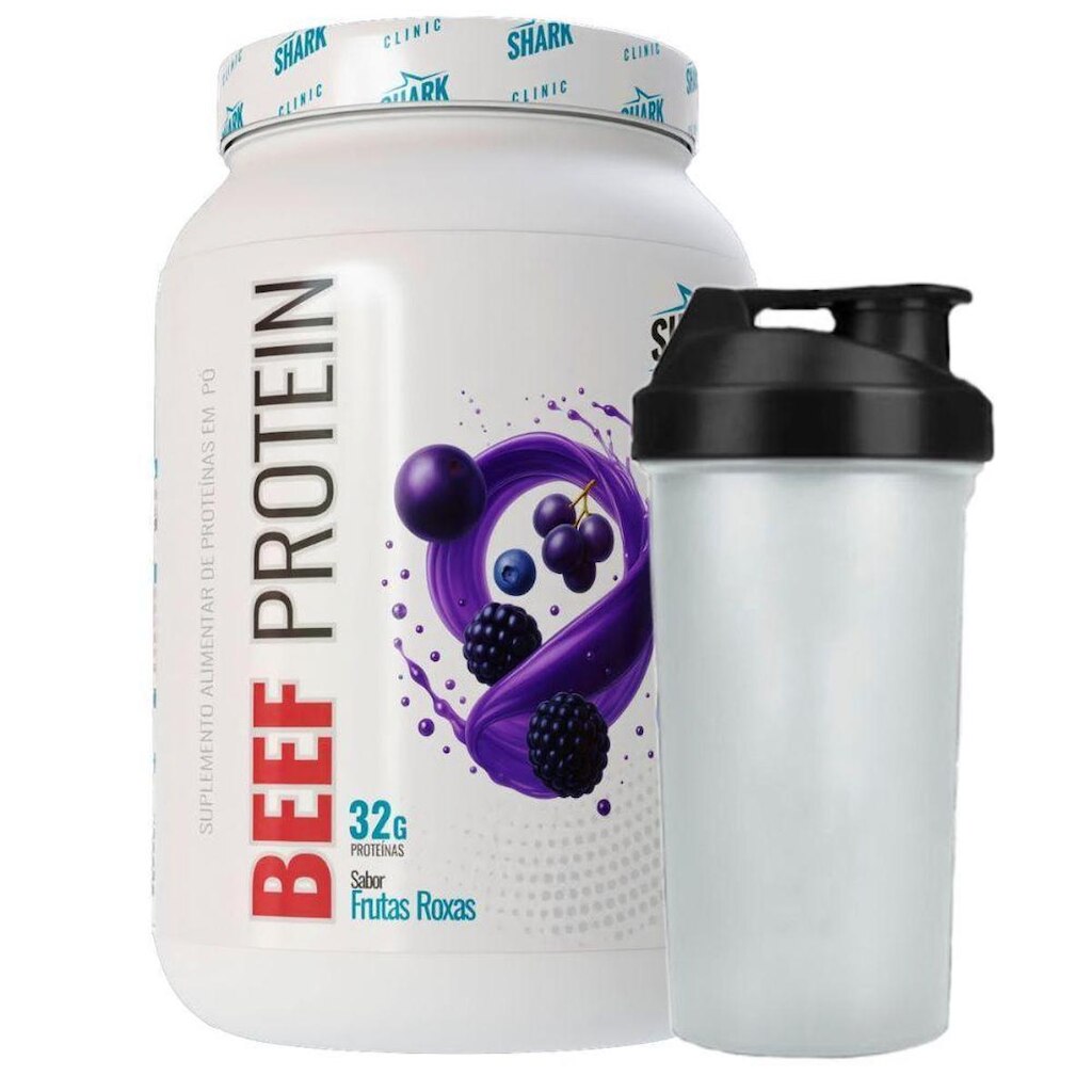 Beef Protein Frutas Roxas 900g Coqueteleira - Shark Pro