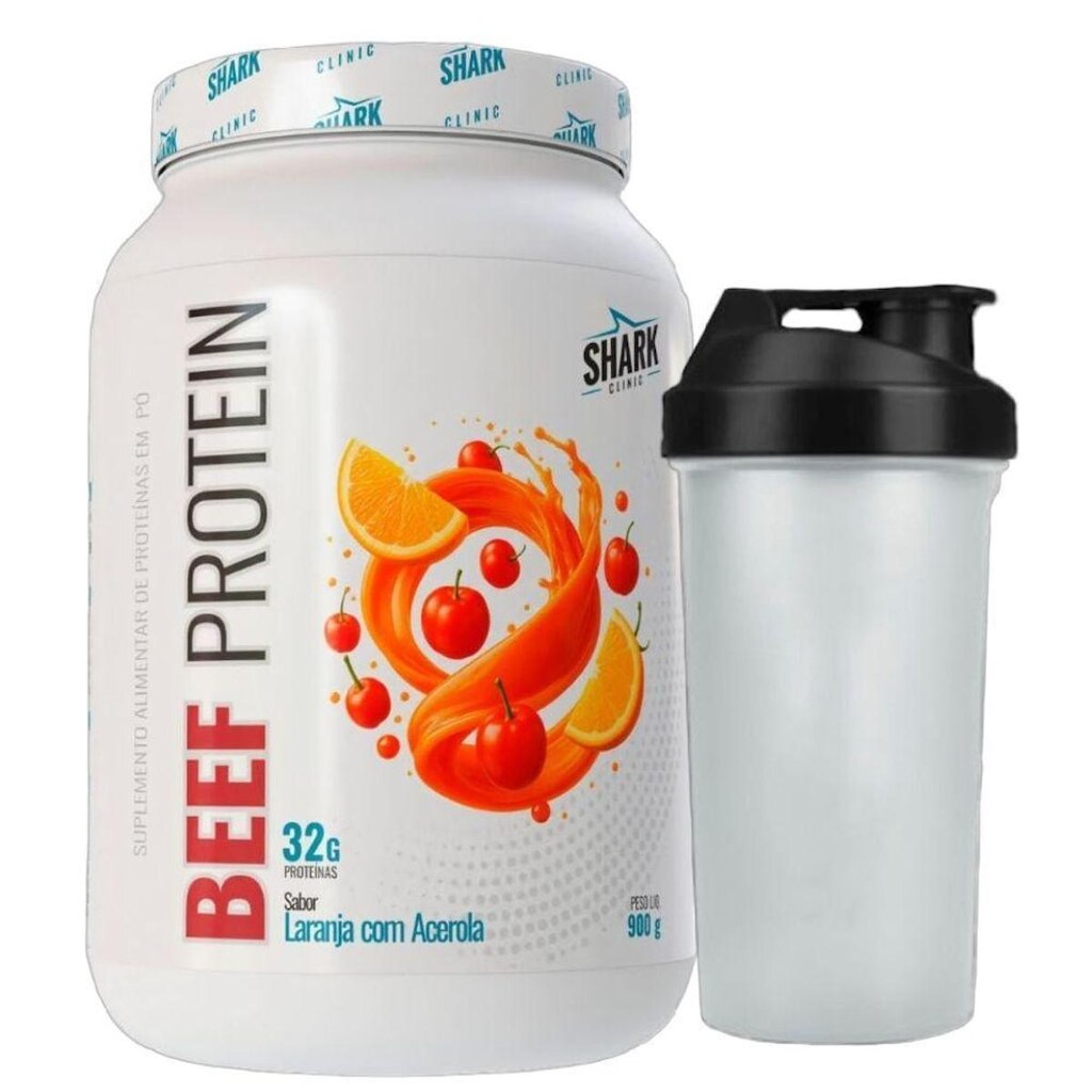 Beef Protein Laranja Acerola 900g Coqueteleira - Shark Pro