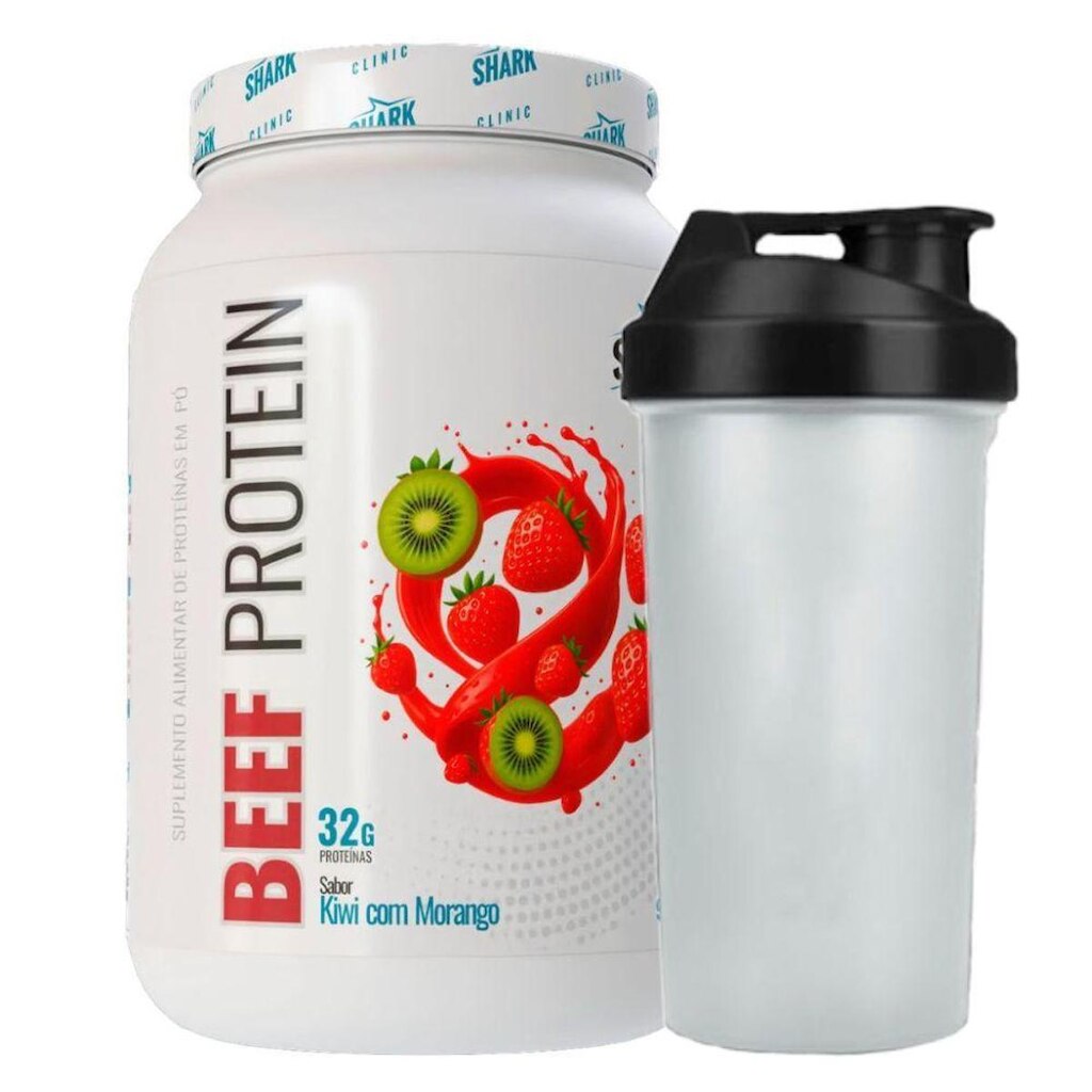 Beef Protein Morango Kiwi 900g Coqueteleira - Shark Pro
