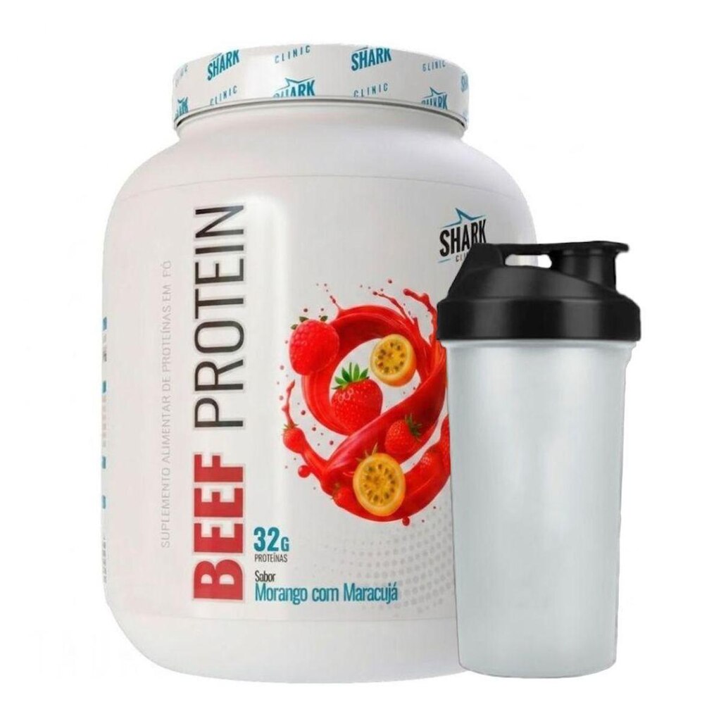 Beef Protein Morango Maracuja 1.8kg Coqueteleira - Shark Pro
