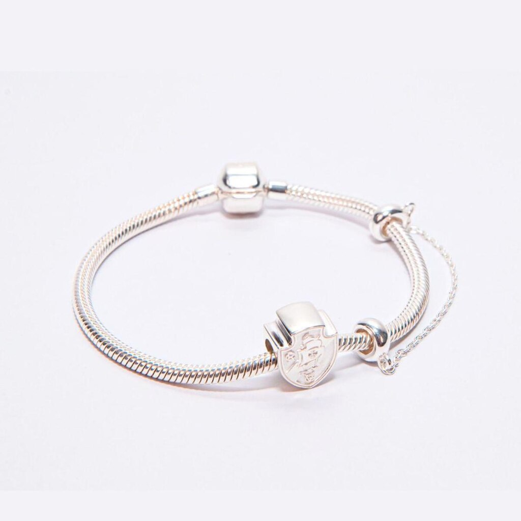 Berloque Vasco Escudo em Prata 925 + Pulseira Tamanho 19 cm