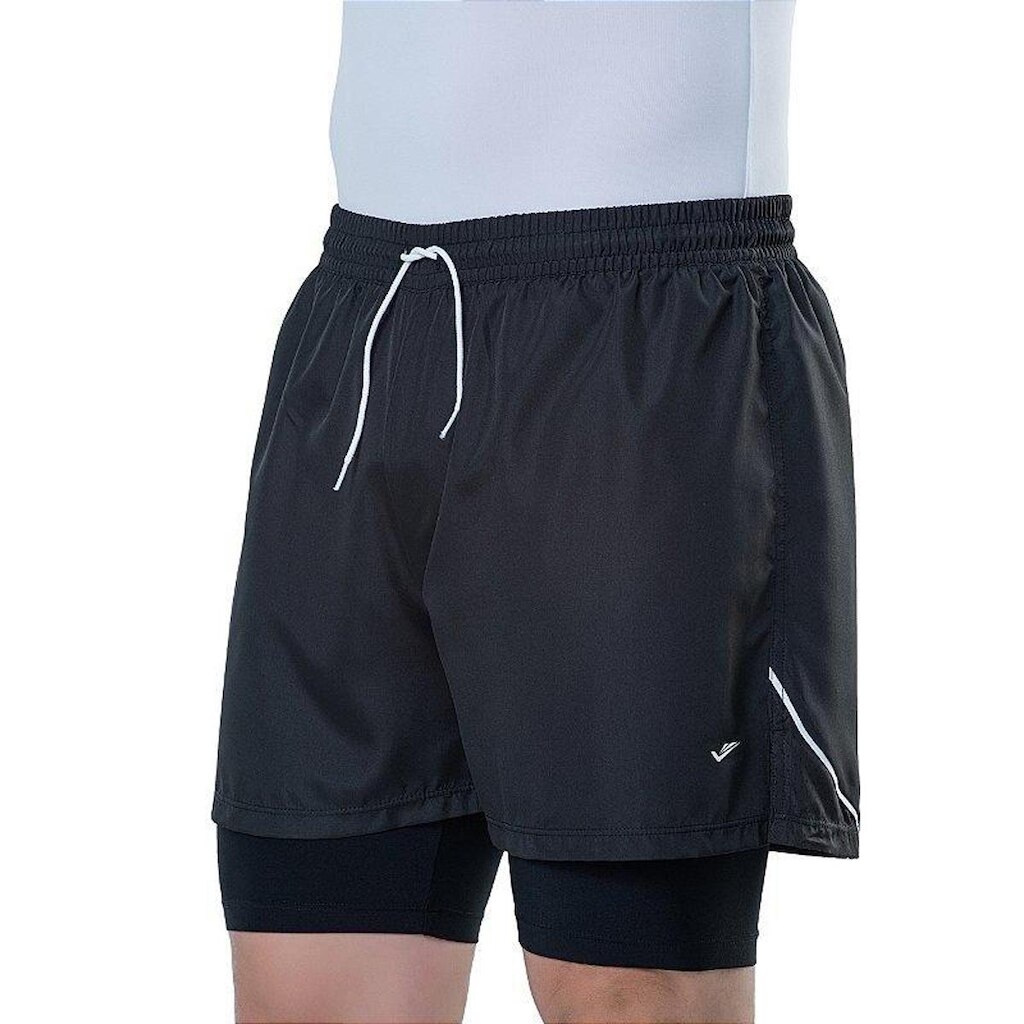 Bermuda 2 em 1 Antiassaduras Elite Running Masculino com Bolso Interno