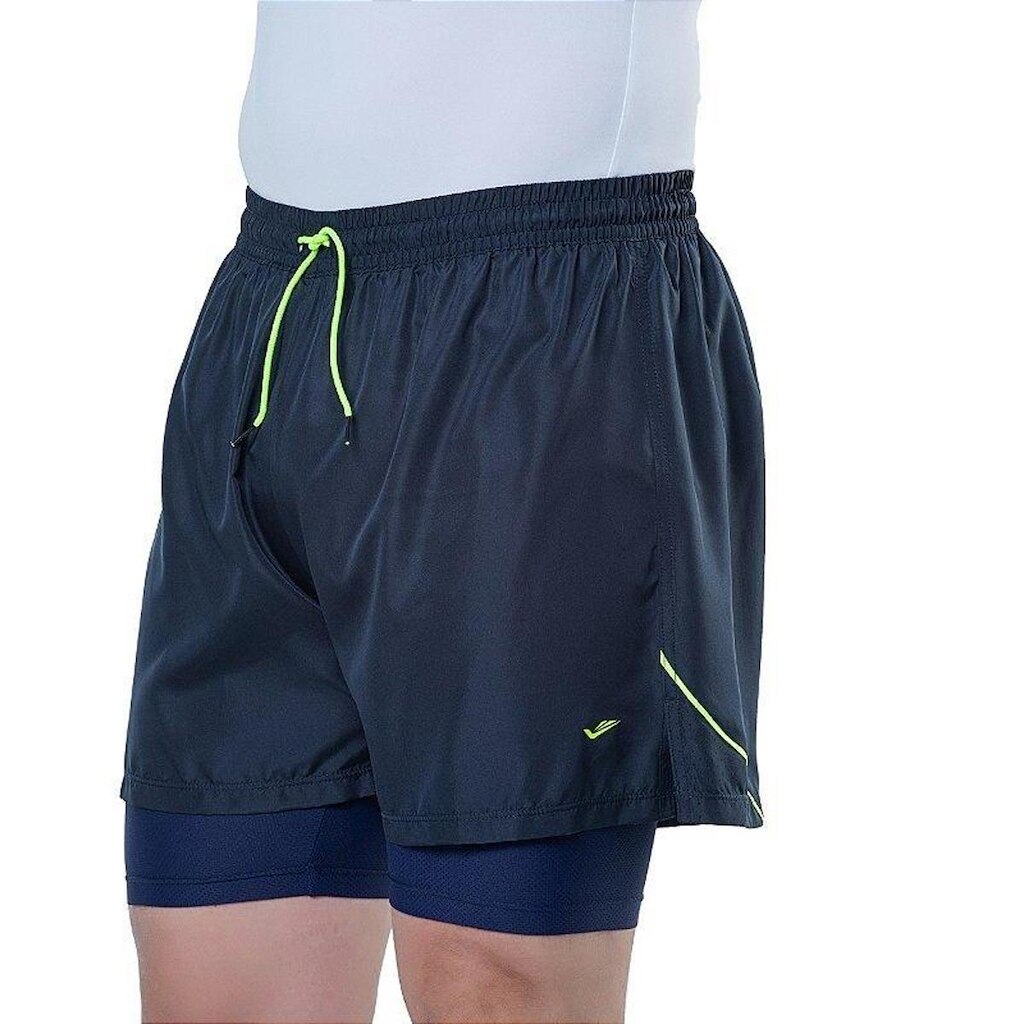 Bermuda 2 em 1 Antiassaduras Elite Running Masculino com Bolso Interno