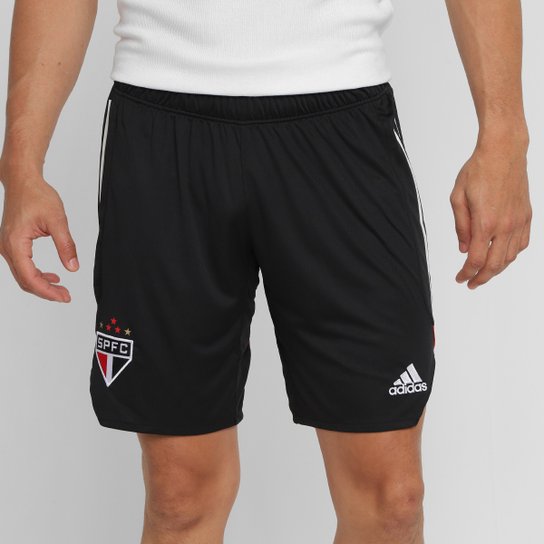 Bermuda Adidas Basquete 2 São Paulo Masculina - Preto+Vermelho Menor preço em Bermuda Adidas Basquete 2 São Paulo Masculina - Preto+Vermelho