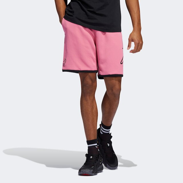 Bermuda Adidas Dame Dolla EP Masculina - Rosa+Preto Menor preço em Bermuda Adidas Dame Dolla EP Masculina - Rosa+Preto