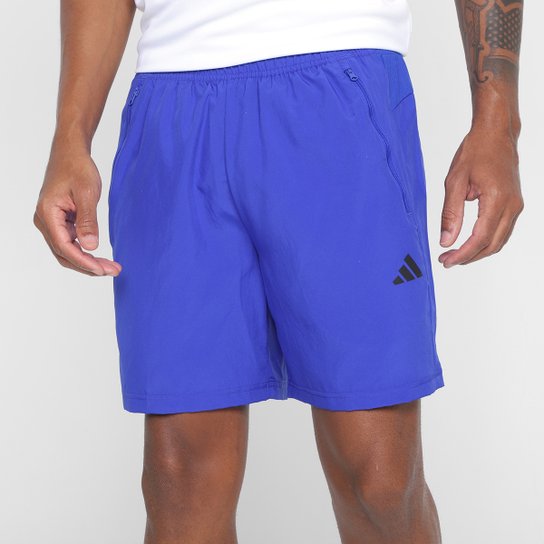 Bermuda Adidas Essentials Masculina - Azul+Preto Menor preço em Bermuda Adidas Essentials Masculina - Azul+Preto