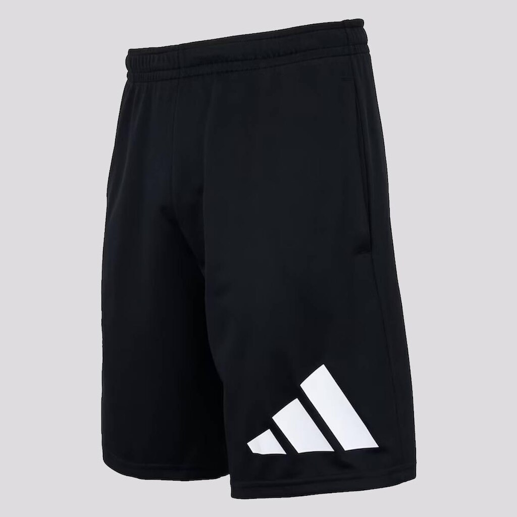 Bermuda Adidas Logo I Preta e Branca