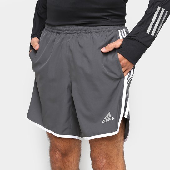 Bermuda Adidas M20 Masculina - Cinza+Branco Menor preço em Bermuda Adidas M20 Masculina - Cinza+Branco