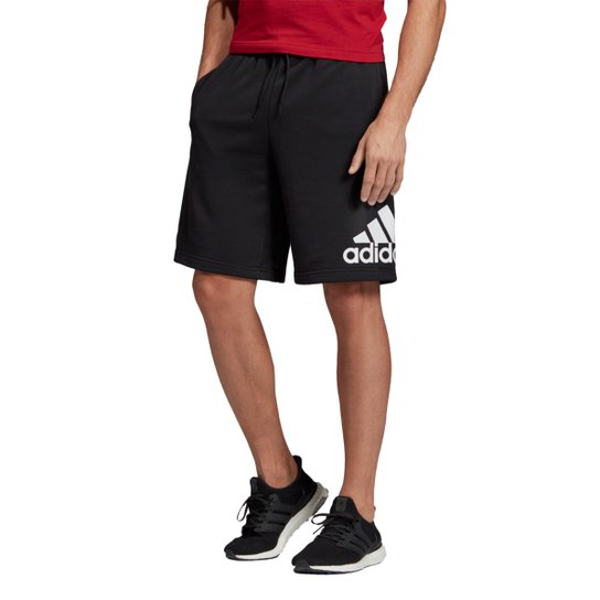 Bermuda Adidas MH BOS FT Masculina - Preto+Branco Menor preço em Bermuda Adidas MH BOS FT Masculina - Preto+Branco