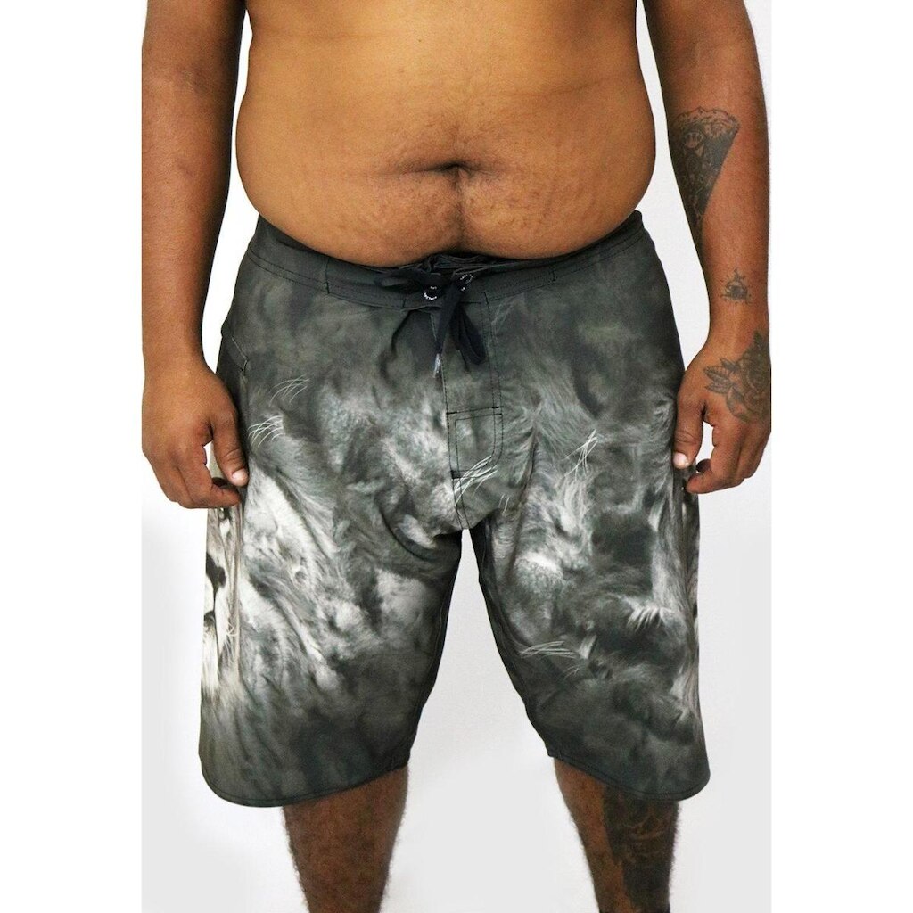 Bermuda Água Alkary Leão Preta