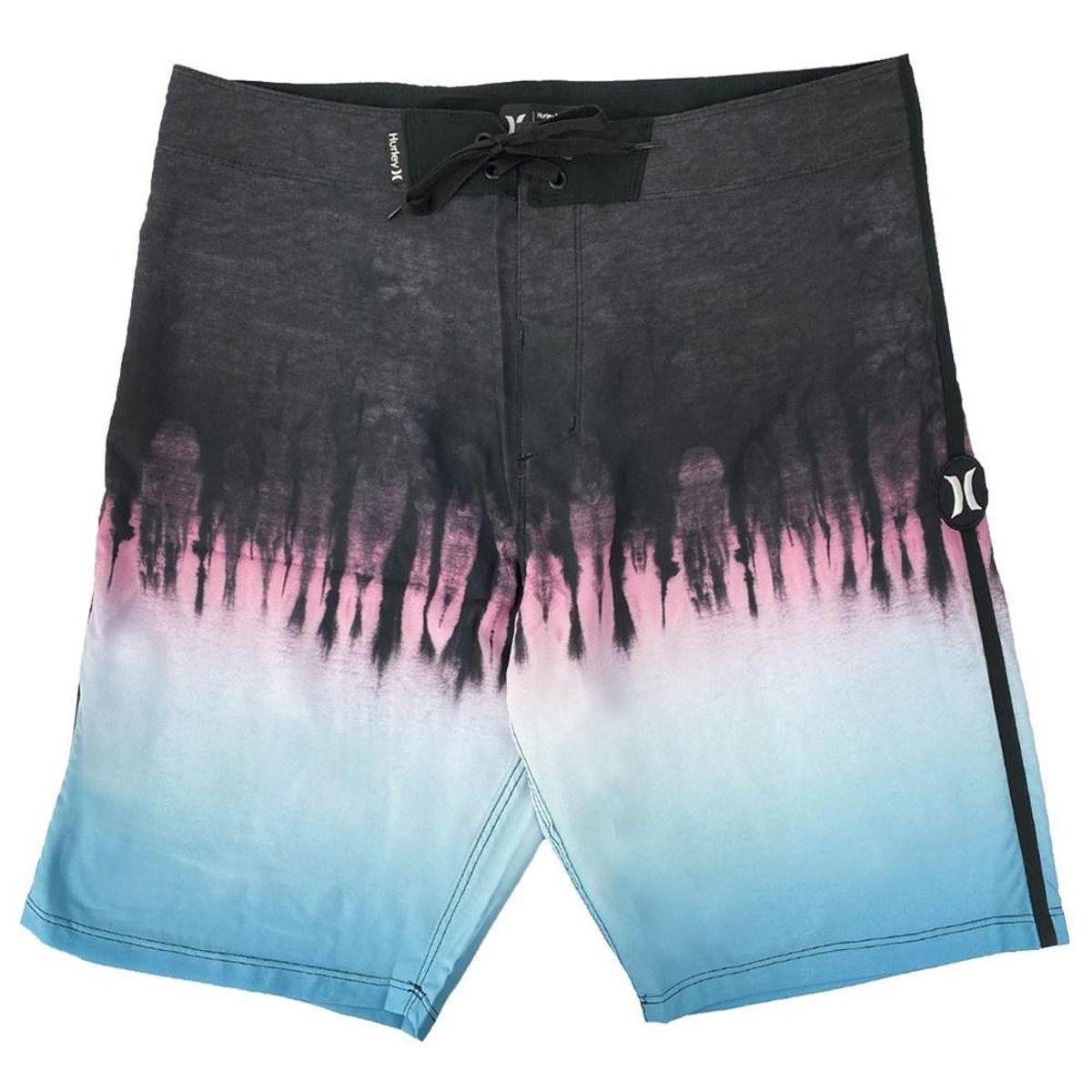 bermuda hurley azul e rosa