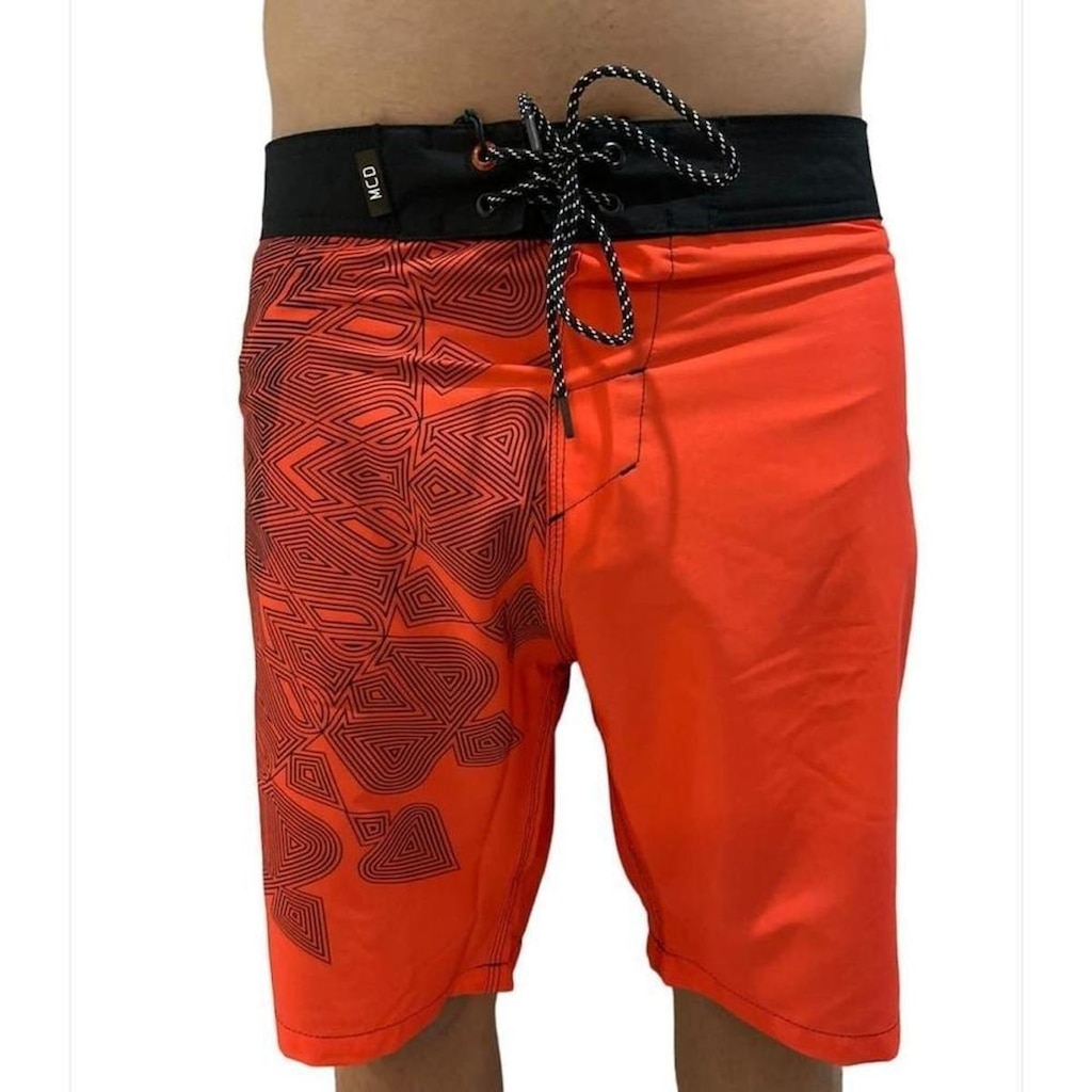 Bermuda Água Mcd Mandala Skull Preta Vermelho 38