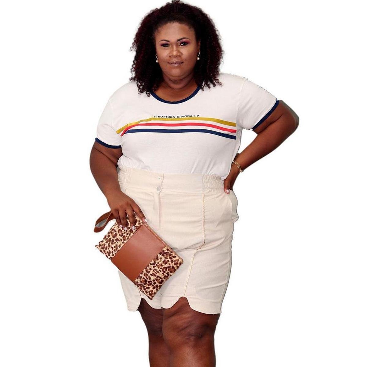 bermuda de linho feminina plus size