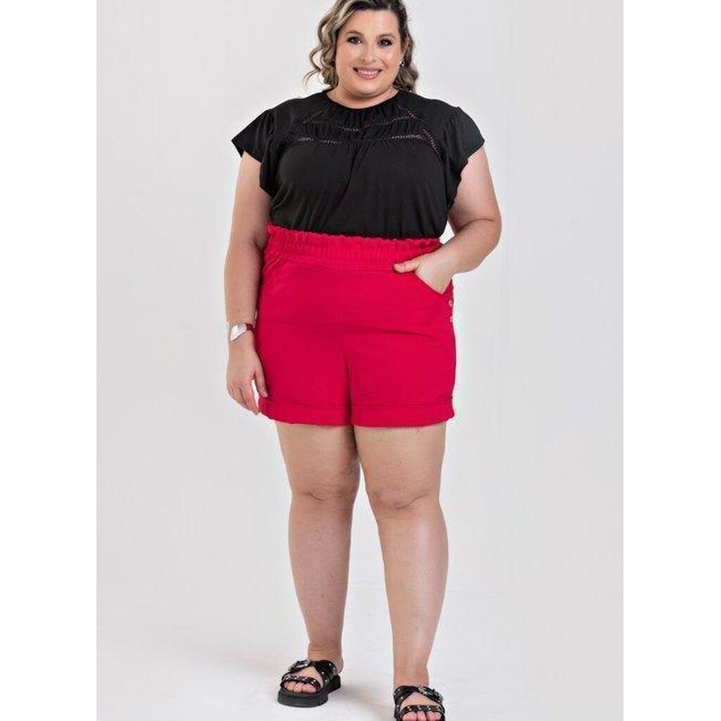Bermuda Alfaiataria Plus Size Botão lateral - Serena