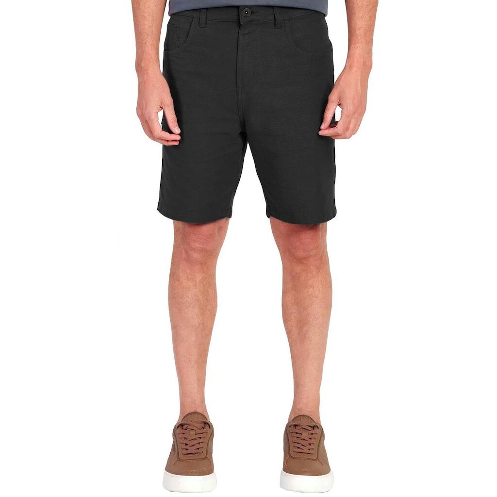 Bermuda Aramis Masculina Five Pockets Linen Like Preta