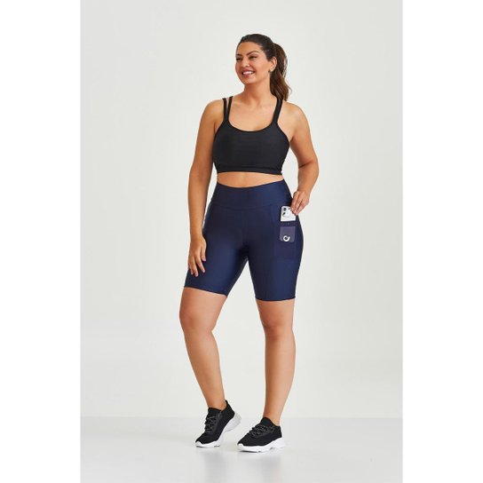 Bermuda Atletika com Bolso de Tule Plus Size Cajubrasil Eclipse