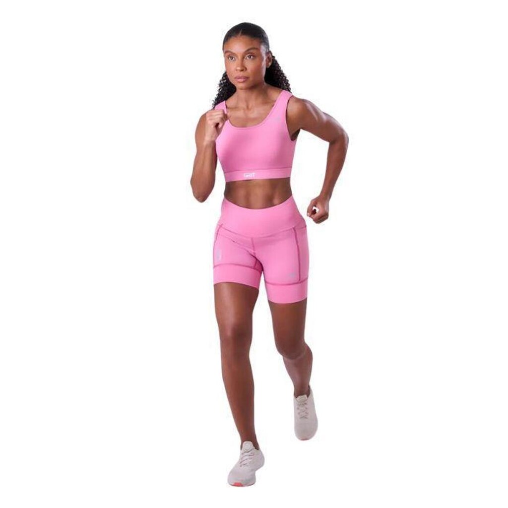 Bermuda Authen Feminino Grit Bossa 3 Bolsos 15cm Rosa Malva