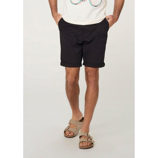 Bermuda Básica Masculina Chino Hering. - Preto Menor preço em Bermuda Básica Masculina Chino Hering. - Preto